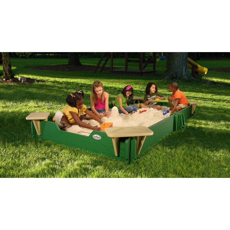 Sandlock 10' Rectangular Sandbox with Cover & Reviews Wayfair